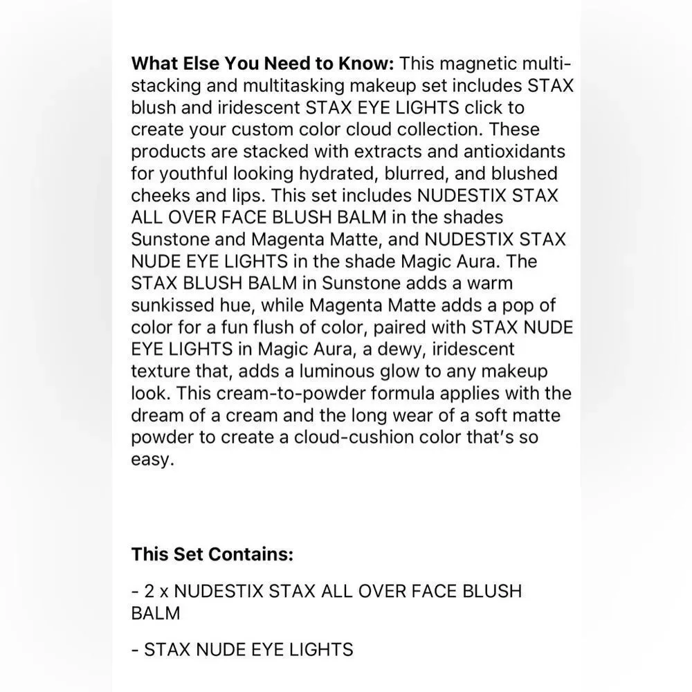 NUDESTIX Sunpink Glow Stax 3pc Blush Balm Set $59 Value